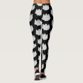 Cute Ghost Halloween Black en White Pattern Leggings (Achterkant)