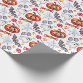 Cute ghost Halloween Cadeaupapier (Hoek)