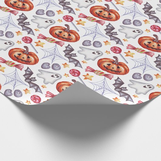 Cute ghost Halloween  Cadeaupapier (Hoek)