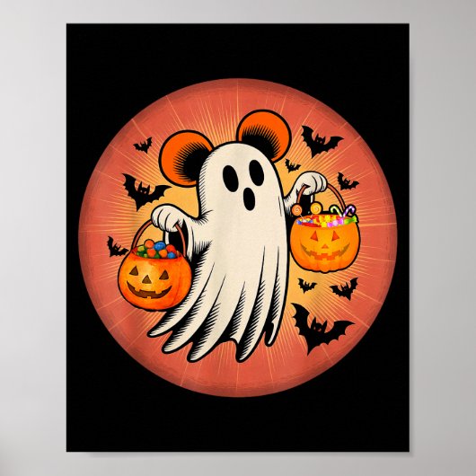 Cute Ghost Halloween Candy Halloween Soky Season G Poster (Voorkant)
