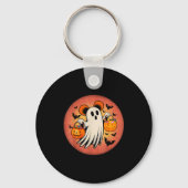 Cute Ghost Halloween Candy Halloween Soky Season G Sleutelhanger (Voorkant)