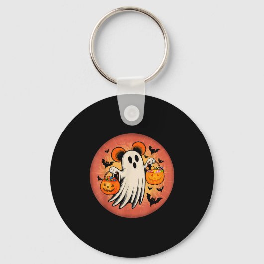 Cute Ghost Halloween Candy Halloween Soky Season G Sleutelhanger (Voorkant)