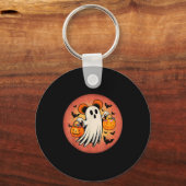 Cute Ghost Halloween Candy Halloween Soky Season G Sleutelhanger (Voorkant)
