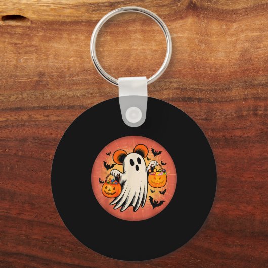 Cute Ghost Halloween Candy Halloween Soky Season G Sleutelhanger (Voorkant)