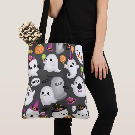 Cute Ghost Halloween Canvas tas (Dichtbij)