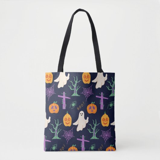 CUTE GHOST HALLOWEEN CANVAS TAS (Voorkant)