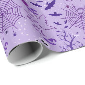 Cute ghost Halloween Elegant purple Cadeaupapier (Rol Hoek)