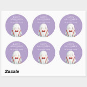 Cute Ghost Halloween Favor Ronde Sticker (Vel)