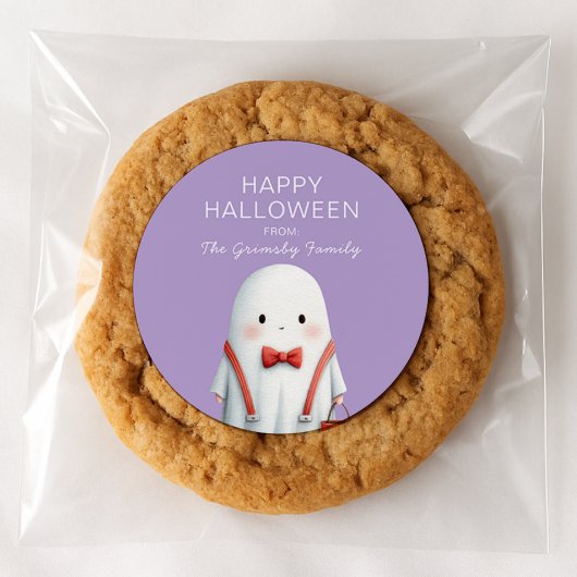 Cute Ghost Halloween Favor Ronde Sticker