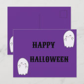Cute Ghost Halloween Feestdagenkaart (Voorkant / Achterkant)