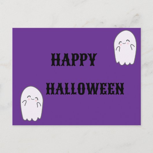 Cute Ghost Halloween Feestdagenkaart (Voorkant)