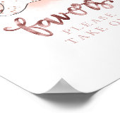 Cute Ghost Halloween Girl Baby shower Favors Sign Poster (Hoek)