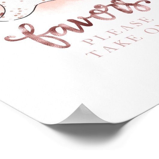 Cute Ghost Halloween Girl Baby shower Favors Sign Poster (Hoek)