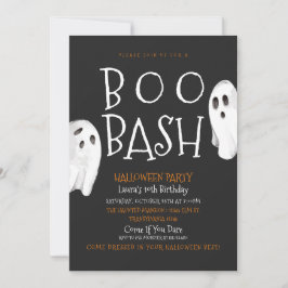 Cute Ghost Halloween Invitation Kaart