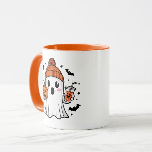 Cute Ghost Halloween Mok (Voorkant links)