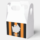 Cute Ghost Halloween Oranje en Black Stripes Bedankdoosjes (Geopend)