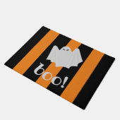 Cute Ghost Halloween Oranje en Black Stripes Deurmat (Schuin)