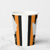 Cute Ghost Halloween Oranje en Black Stripes Papieren Bekers (Links)