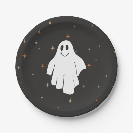 Cute Ghost Halloween Paper-Borden Papieren Bordje (Voorkant)
