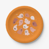 Cute Ghost Halloween Papieren Bordje (Voorkant)