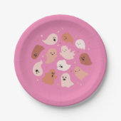 Cute Ghost Halloween Papieren Bordje (Voorkant)