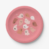 Cute Ghost Halloween Papieren Bordje (Voorkant)