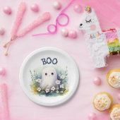 Cute Ghost Halloween Papieren Bordje (Feest)