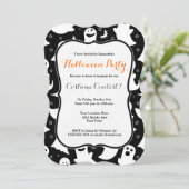 Cute Ghost Halloween Party Invitation Kaart (Staand voorkant)