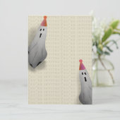 Cute Ghost Halloween Party Invitation Kaart (Staand voorkant)
