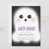 Cute Ghost Halloween Party Invitation Kaart (Voorkant)