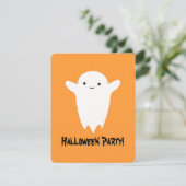 Cute Ghost Halloween Party Invitation Kaart (Staand voorkant)