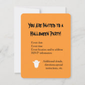 Cute Ghost Halloween Party Invitation Kaart (Achterkant)