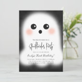Cute Ghost Halloween Party Invitation Kaart (Staand voorkant)