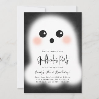 Cute Ghost Halloween Party Invitation Kaart