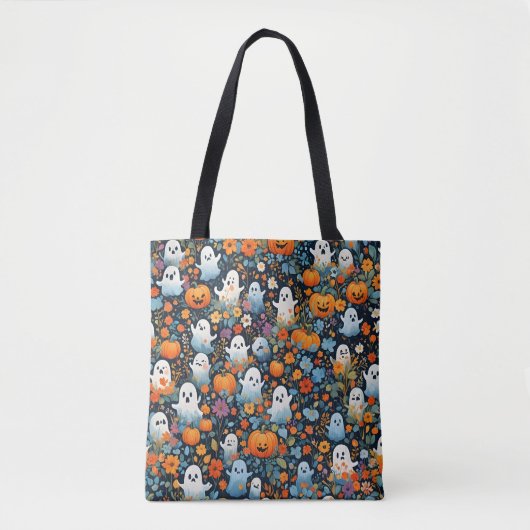 Cute Ghost Halloween Pattern Tote Bag (Voorkant)