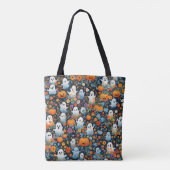 Cute Ghost Halloween Pattern Tote Bag (Achterkant)