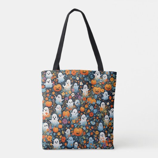 Cute Ghost Halloween Pattern Tote Bag (Achterkant)