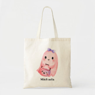 Cute Ghost Halloween persoonlijke Trick or treat Tote Bag