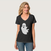 Cute Ghost Halloween Pocket Boo T-shirt (Voorkant volledig)