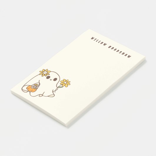 Cute Ghost Halloween Post-it® Notes (Schuin)