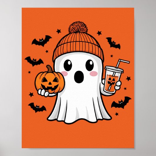 Cute Ghost Halloween Poster (Voorkant)