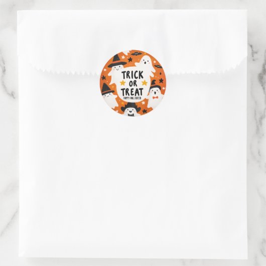 Cute Ghost Halloween Ronde Sticker (Tas)