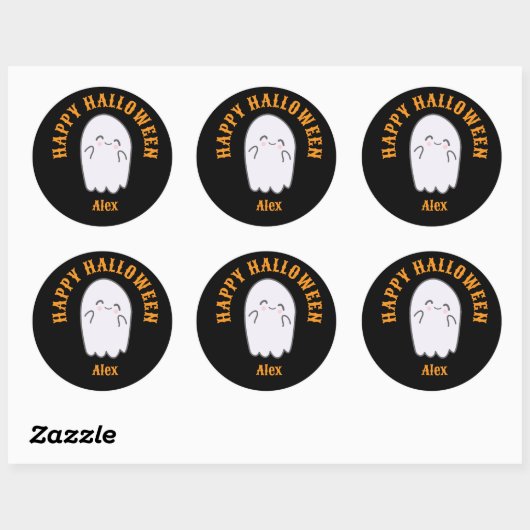 Cute Ghost Halloween Ronde Sticker (Vel)