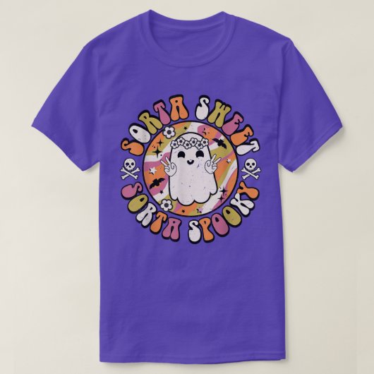 Cute Ghost Halloween Sorta Sweet Sorta Spooky Herf T-shirt (Design voorkant)