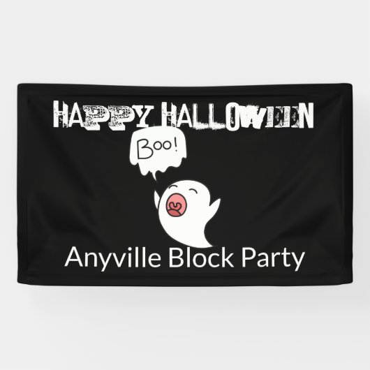 Cute Ghost Halloween Spandoek (Horizontaal)