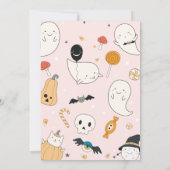 Cute Ghost Halloween Spooky One 1st Birthday Party Kaart (Achterkant)
