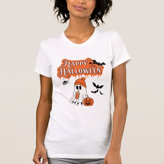 Cute Ghost Halloween T-shirt (Voorkant)