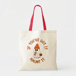Cute Ghost Halloween Tote with Pumpkin Spice Vibes Tote Bag