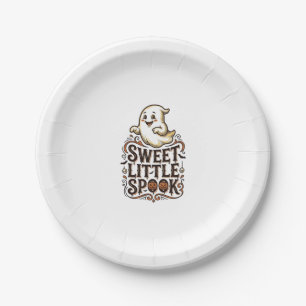 Cute Ghost Halloween Vintage Spooky T-shirt_1 Papieren Bordje