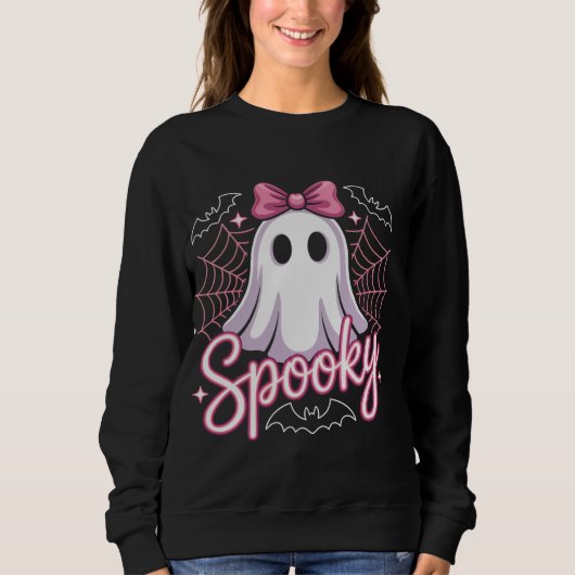 Cute Ghost Halloween Women Aesthetic Pastel Kawaii Trui (Voorkant)